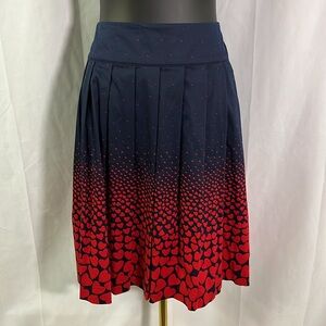 Talbots Navy and Red A-Line Skirt